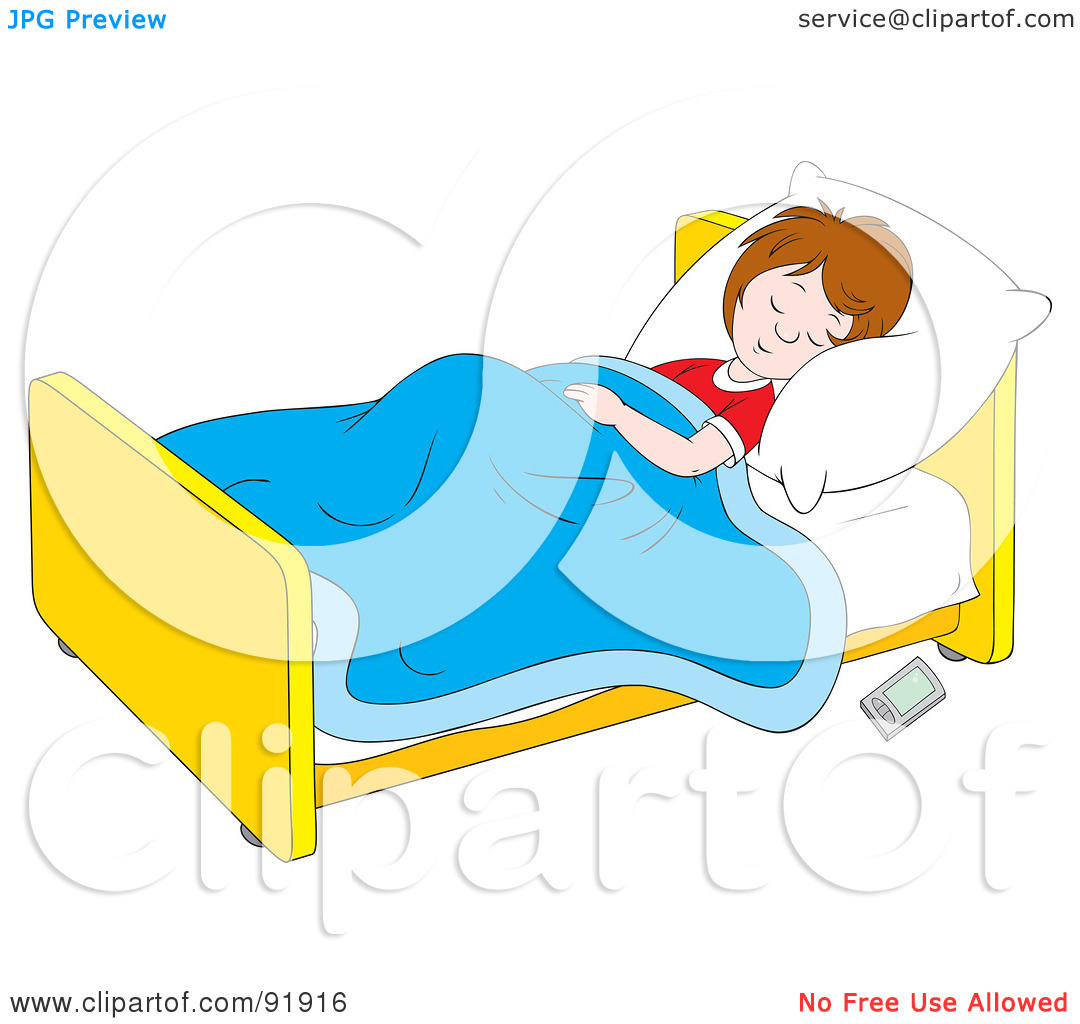 clipart sleeping childrens bed