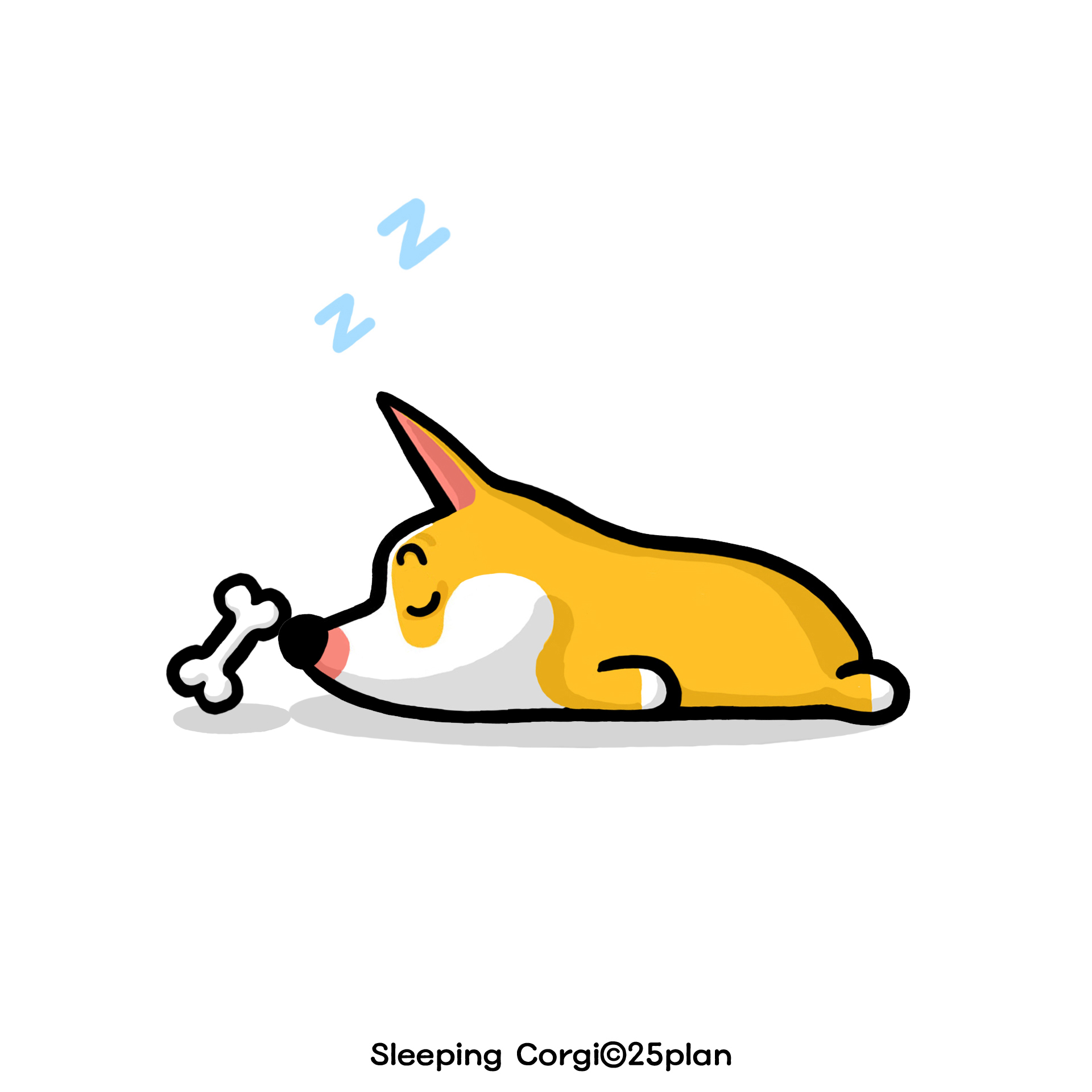 corgi clipart sleeping