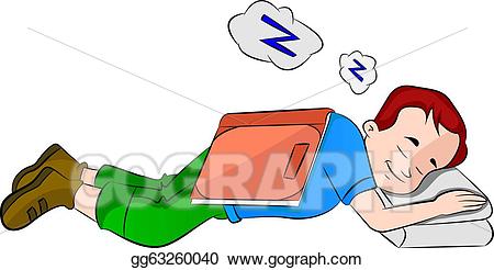 Vector illustration boy falling. Sleeping clipart fall asleep