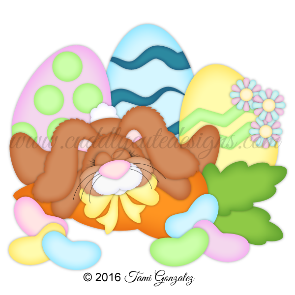 Clipart sleeping hare. Easter bunny