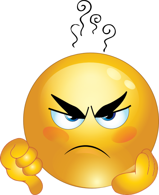 Angry emoticon i royalty. Smiley clipart logo