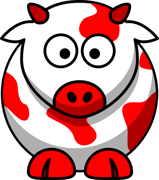 Clipart smile cow. Red clip art at