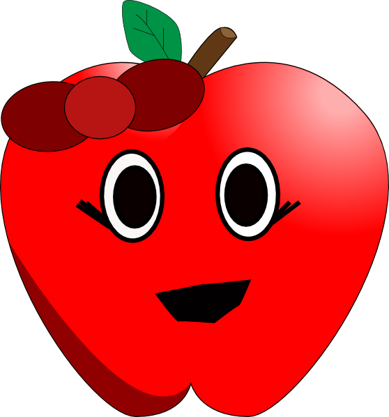 Smiling apple clip art. Clipart smile fruit