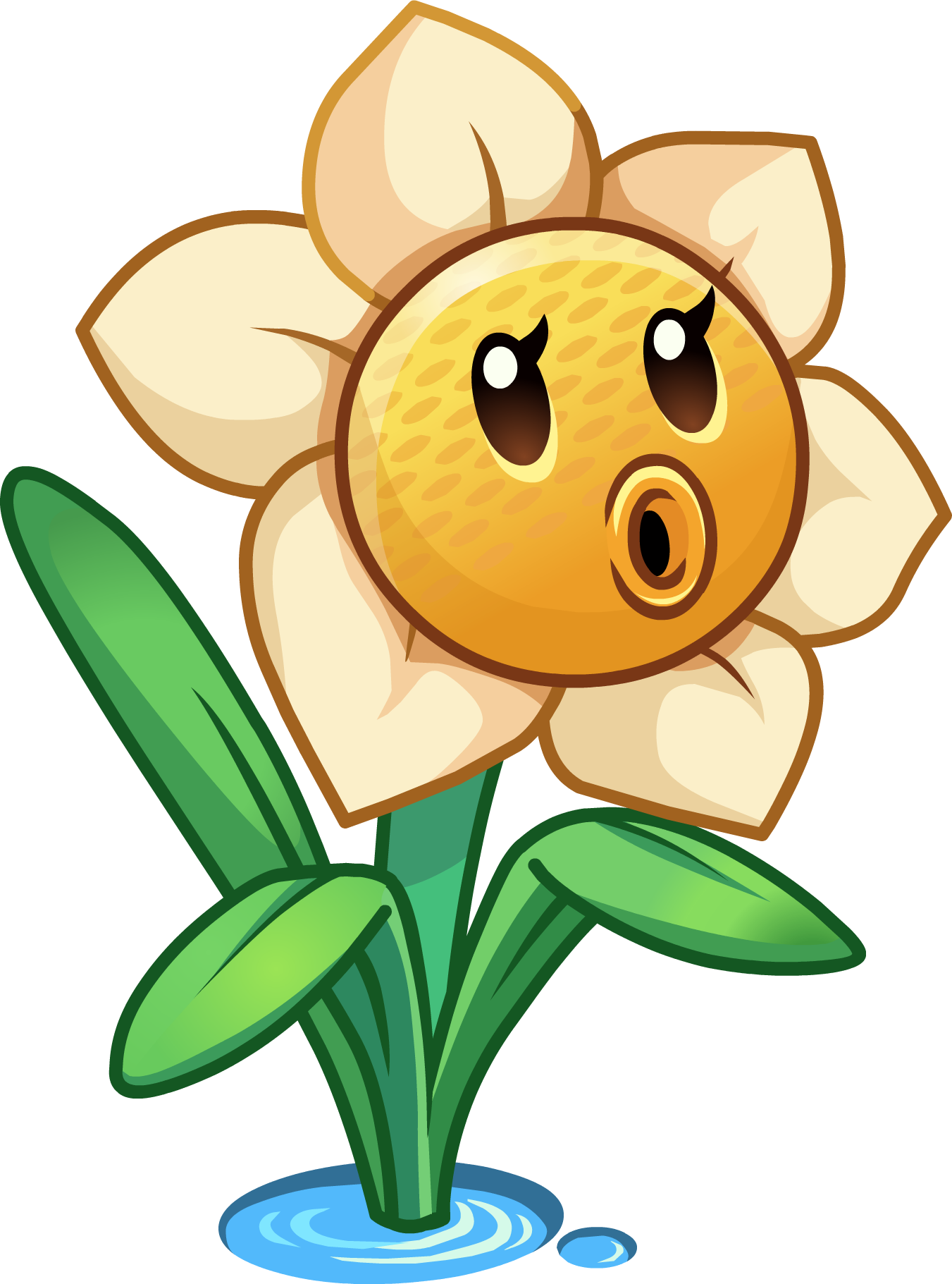 Narcissus plants vs zombies. Daffodil clipart trumpet flower