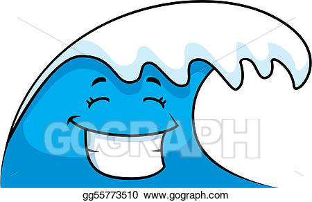 Vector illustration wave smiling. Waves clipart smile