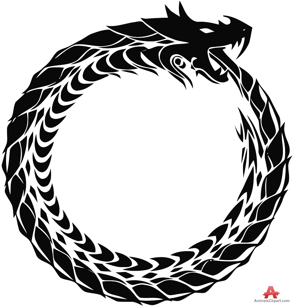 Tribal ouroboros clip art. Snake clipart dragon