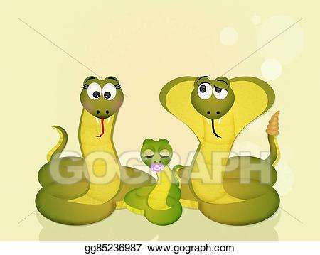 Snake clipart family. Stock illustration of snakes