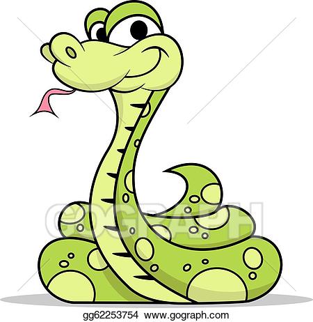Vector stock green illustration. Clipart snake poison