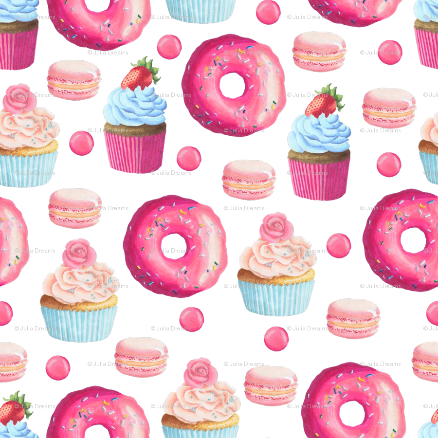 floral clipart cupcake