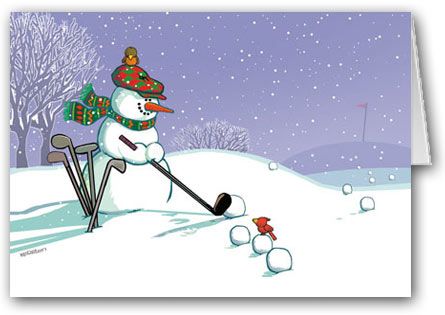 Golfing clipart snowman. Holiday card stonehousecards scrapbooking