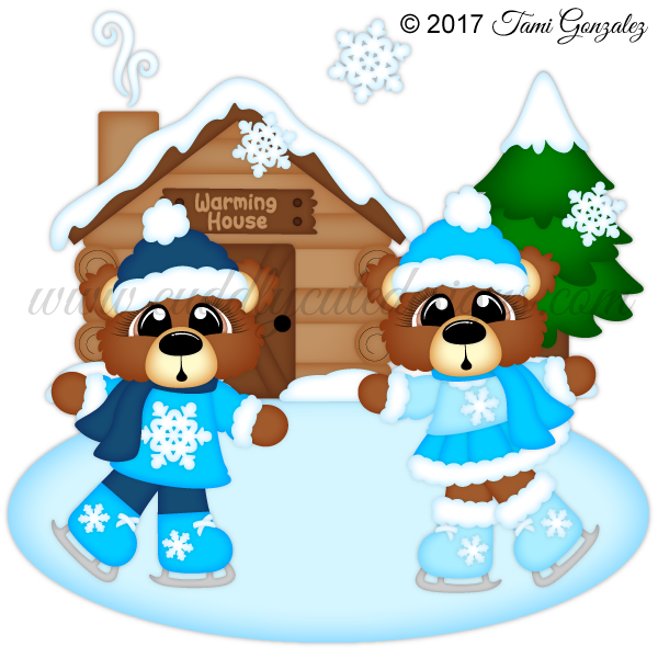 clipart snow ice skating