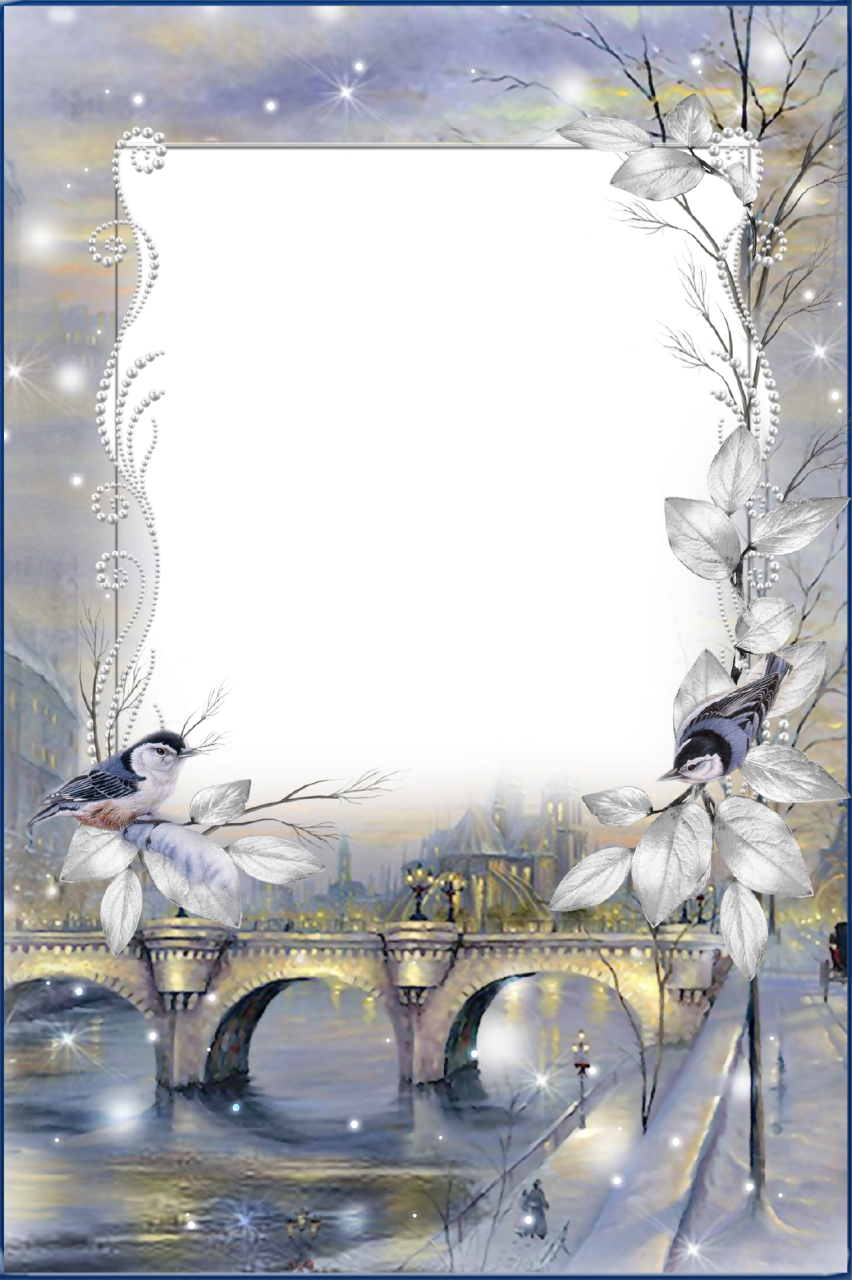 Clipart snow night. Photo frame city png