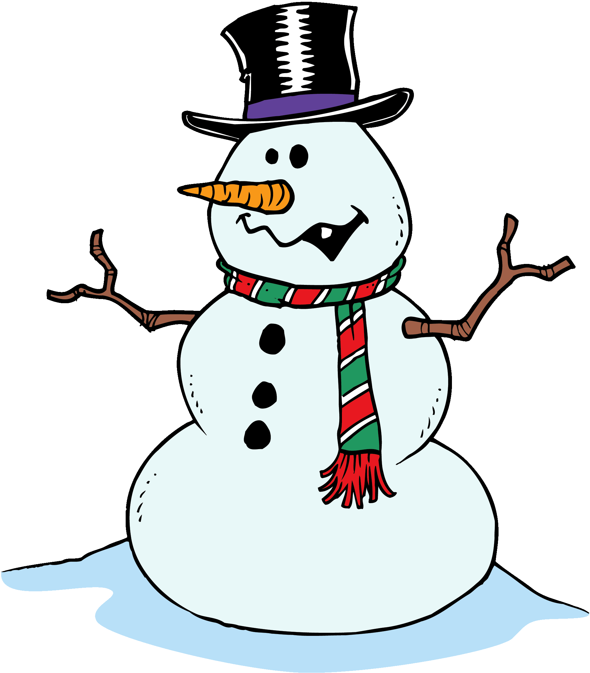 Winter snowman clip art. Clipart snow person
