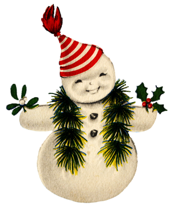 clipart snowman victorian