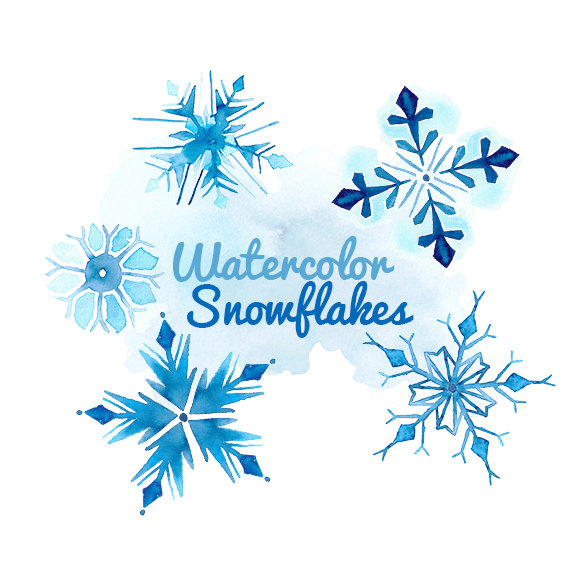 Snowflakes clip art winter. Clipart snow watercolor