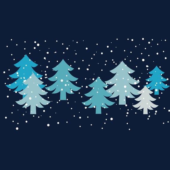 Digital pink and blue. Clipart snow winter wonderland