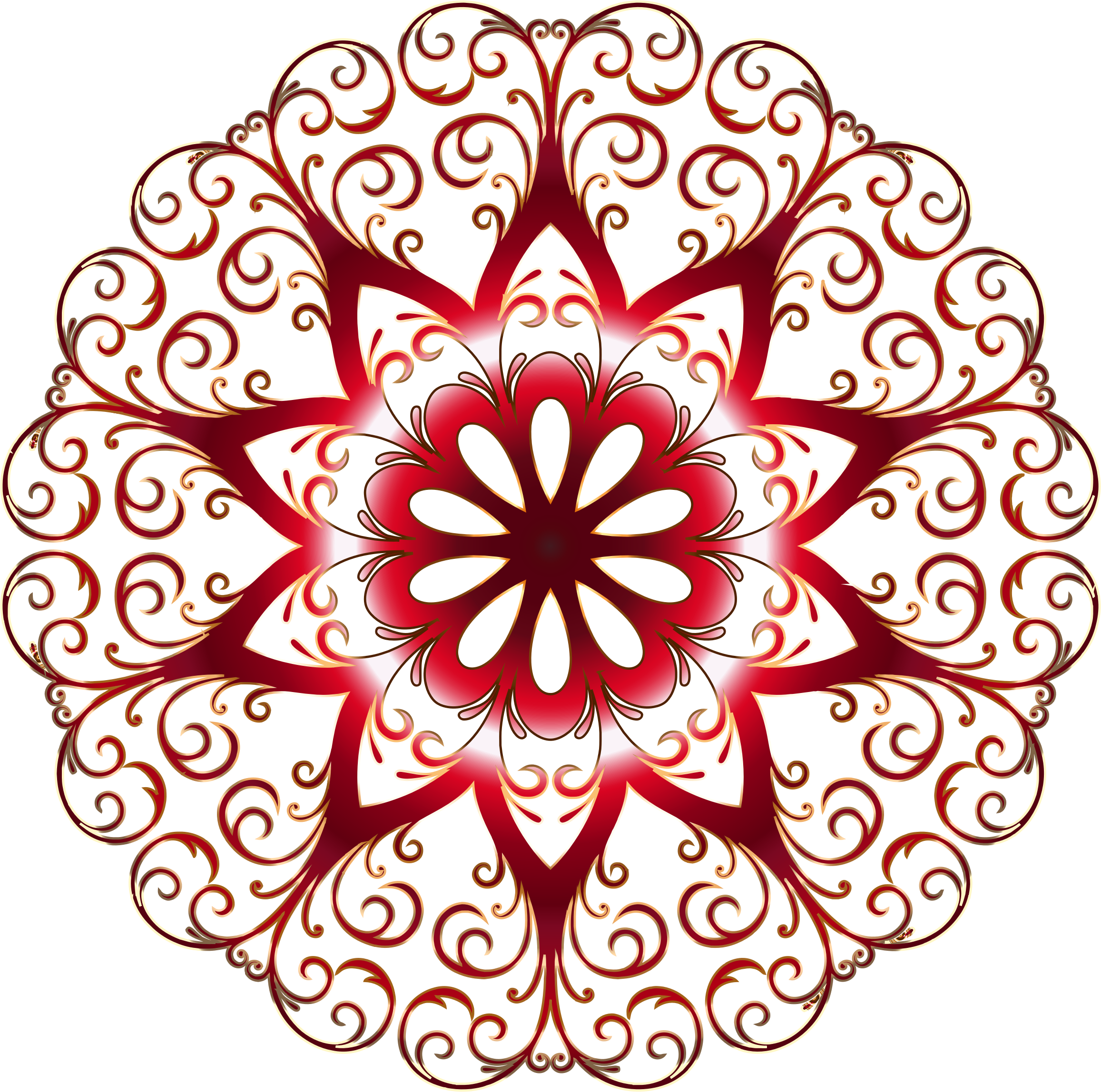Prismatic flourish no background. Clipart snowflake circle