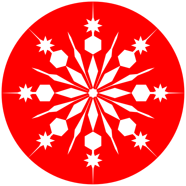 On red clip art. Clipart snowflake circle