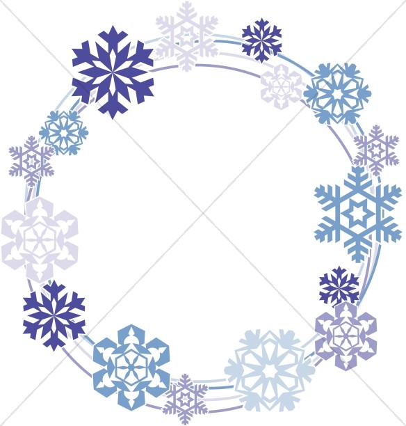 Clipart snowflake circle. Snowflakes border images 