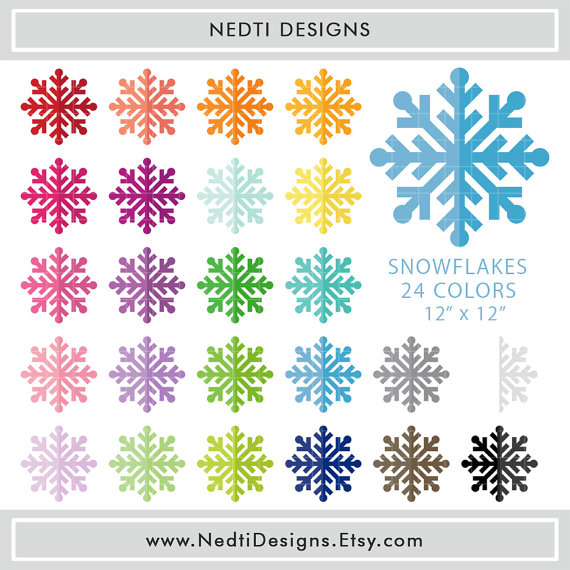 snowflake clipart colored
