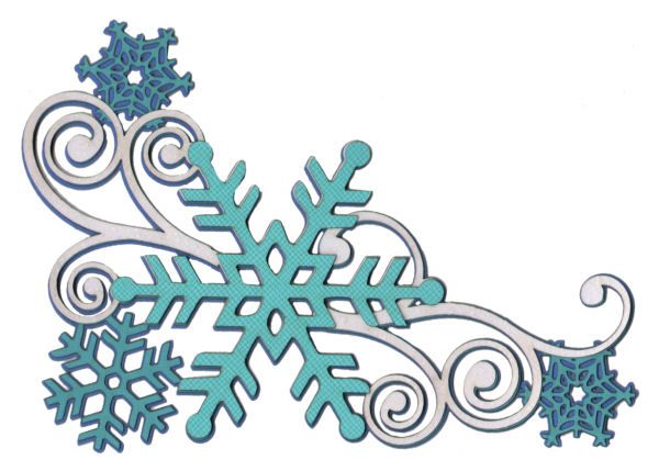 Clipart snowflake corner. Swirl page laser die