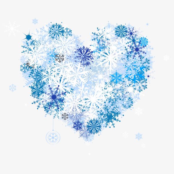 snowflake clipart heart