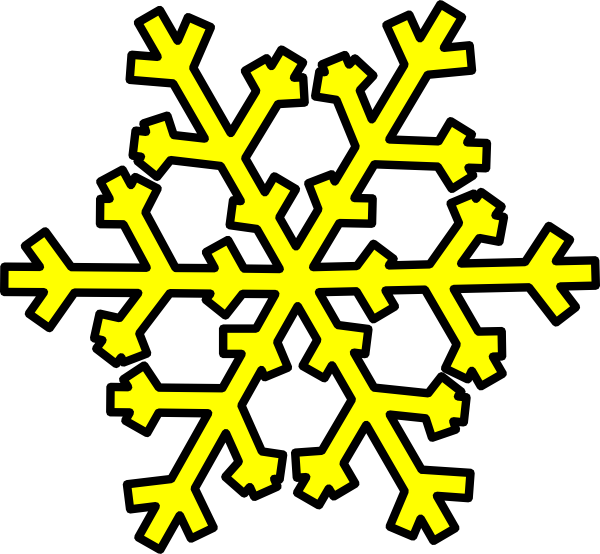 Yellow clip art at. Snowflake clipart vector