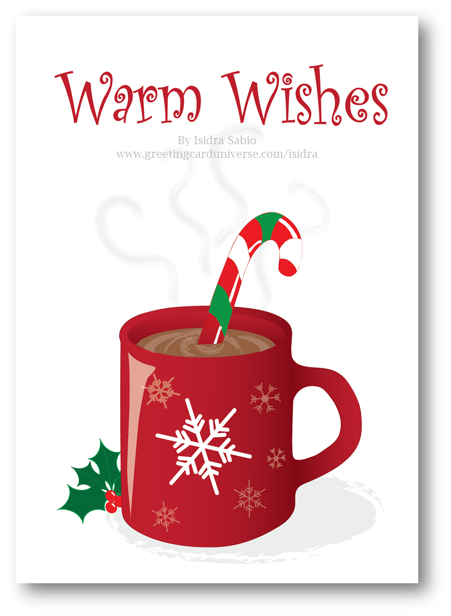 Christmas warm wishes hot. Clipart snowflake mug