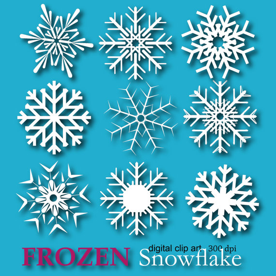 Clipart snowflake party. Frozen digital paper edible
