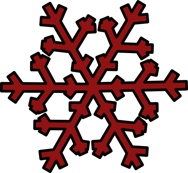 Snowflake clipart red. Dark clip art at