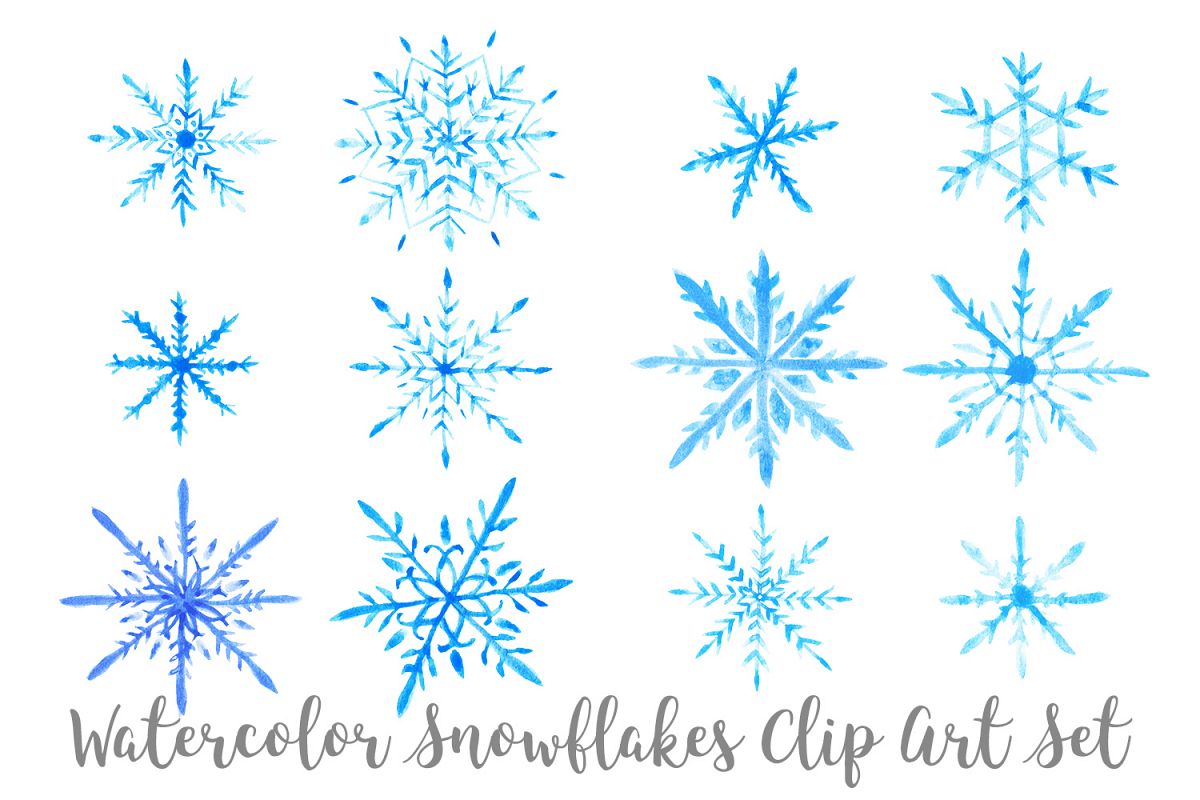 Clipart snowflake watercolor. Snowflakes clip art transparent