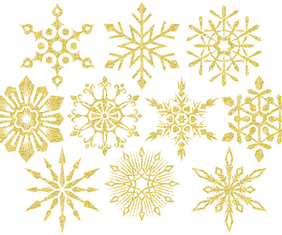 snowflake clipart gold