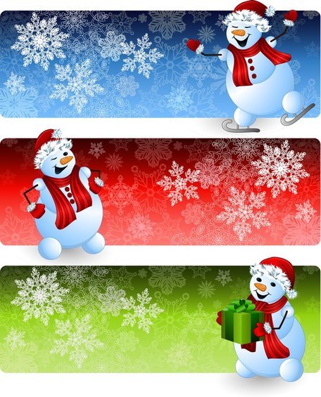 Free cartoon banners and. Clipart snowman banner