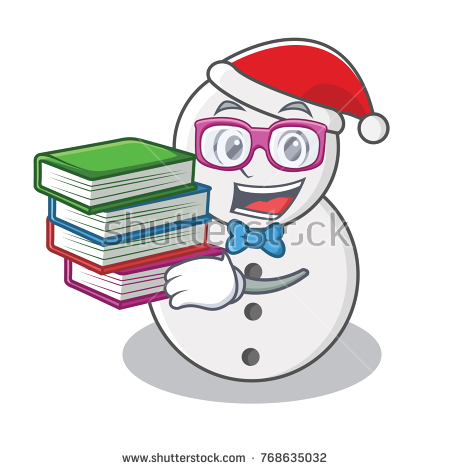 Clipart snowman book. Student with character cartoon