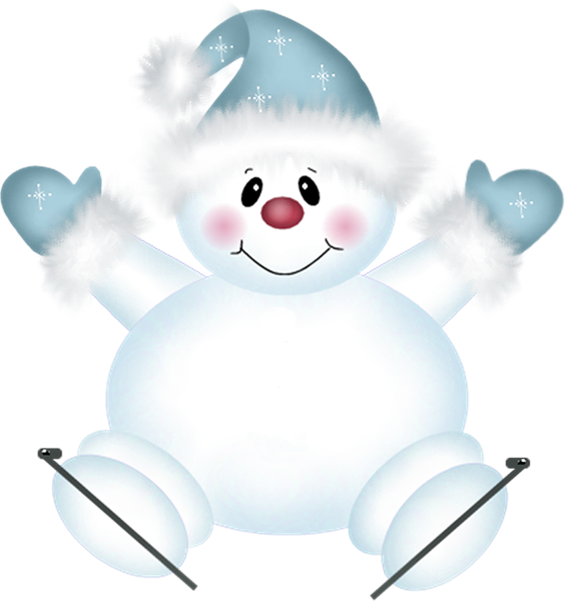 Clipart snowman cute. Png with skies gallery