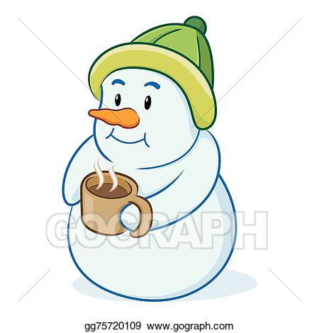 clipart snowman drinking