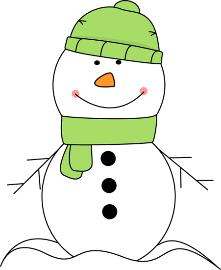 Snowman clipart green. Cute wearing a hat
