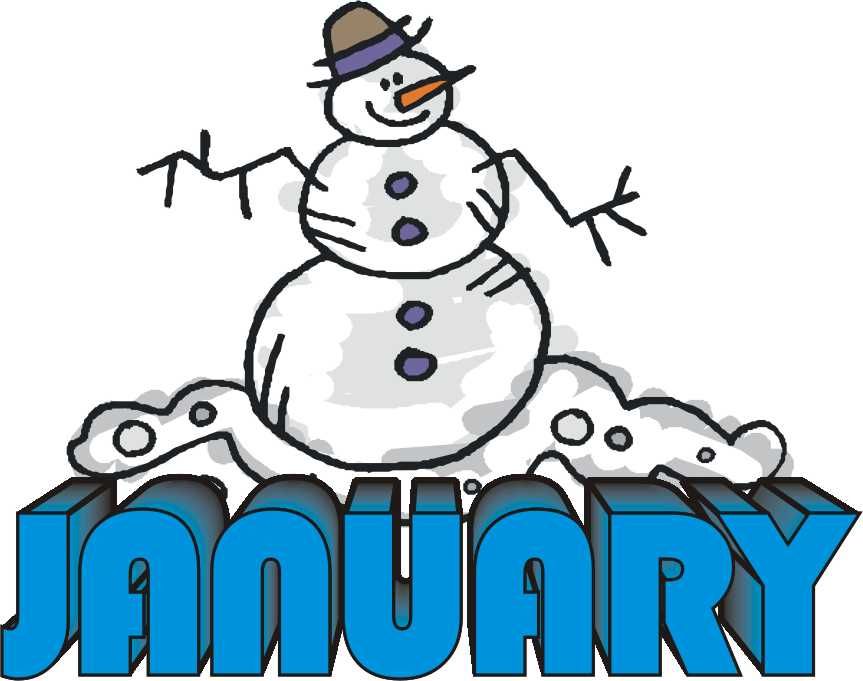 Clipart snowman january. Party month 