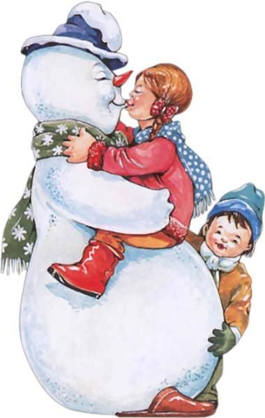 clipart snowman kiss