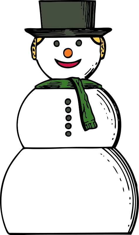 clipart snowman line art