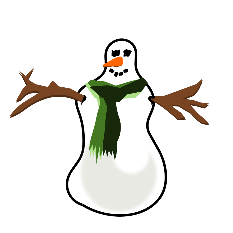 clipart snowman line art