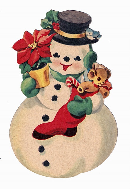 clipart snowman old fashioned