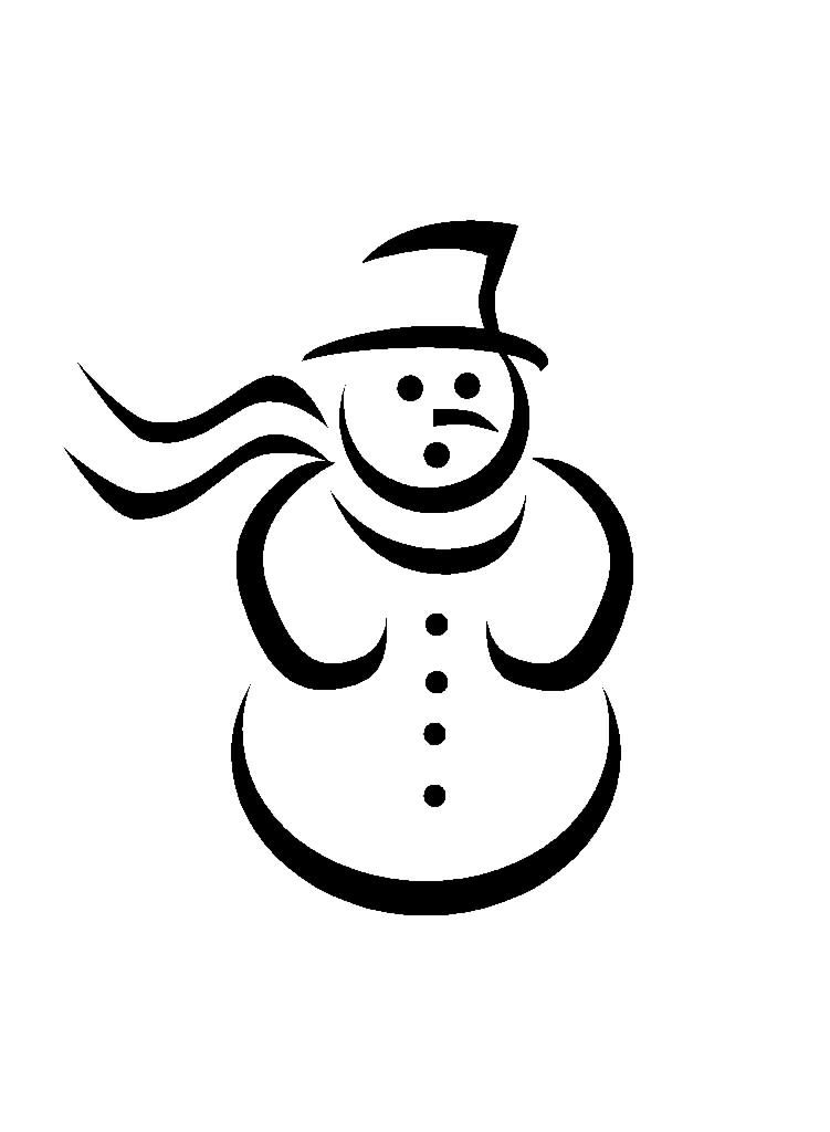 Clipart snowman outline. Blank template best christmas