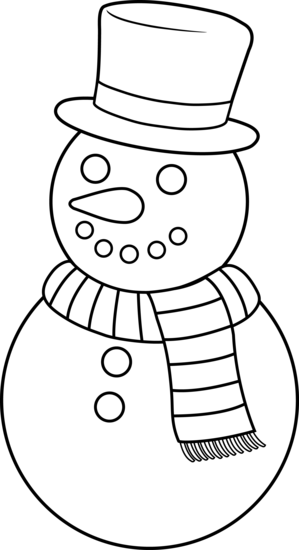 Colorable christmas free clip. Clipart snowman outline