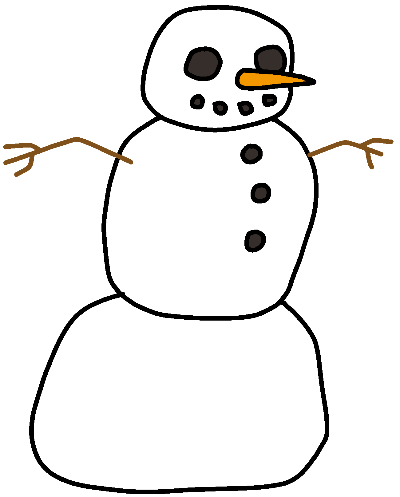 clipart snowman plain