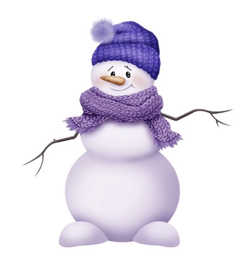 snowman clipart purple