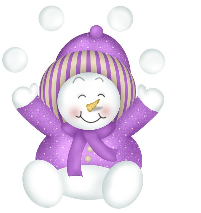 snowman clipart purple
