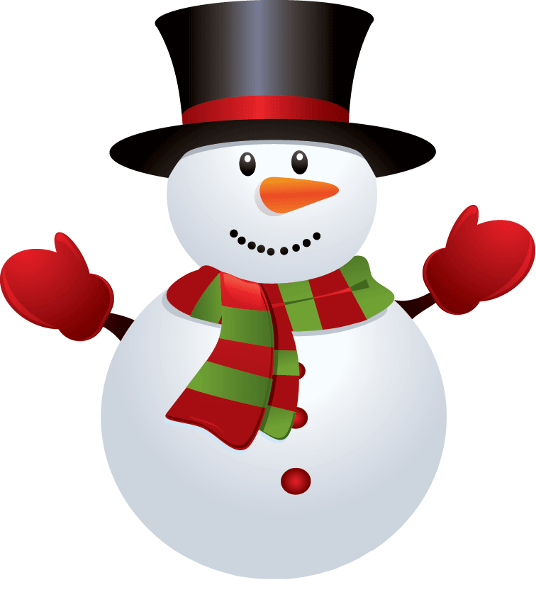 clipart snowman red