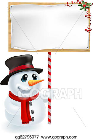 clipart snowman sign