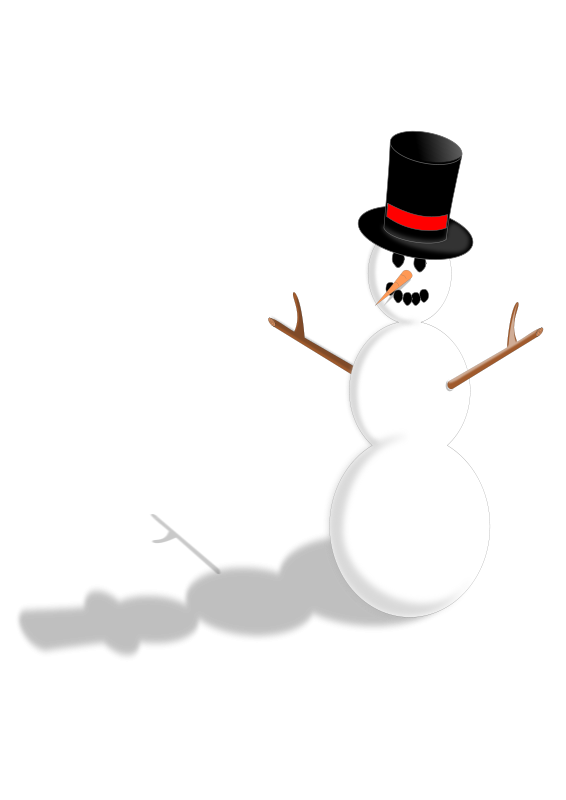 silhouette clipart snowman